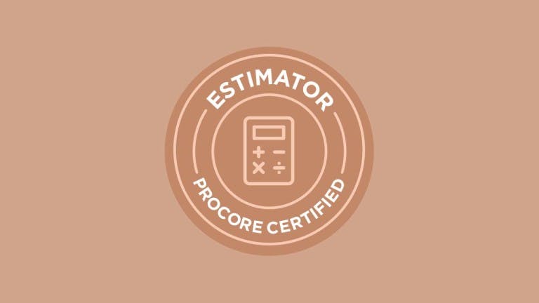 Estimator Procore Certificate