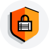 lock and shield security icon
